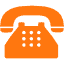 Icona di un telefono fisso arancione.