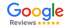 Logo di Google Reviews con cinque stelle.