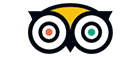 Logo stilizzato con occhi e becco giallo.